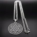 Star of David Silver Pendant Necklace — Stainless Steel