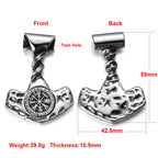Norse Viking Rune Round Pendant Necklace — Stainless Steel