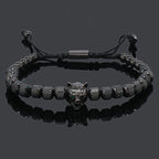 Luxury Stainless Steel Beads Wolf Charms Man Bracelets Woman Hand Jewelry Couple Gift