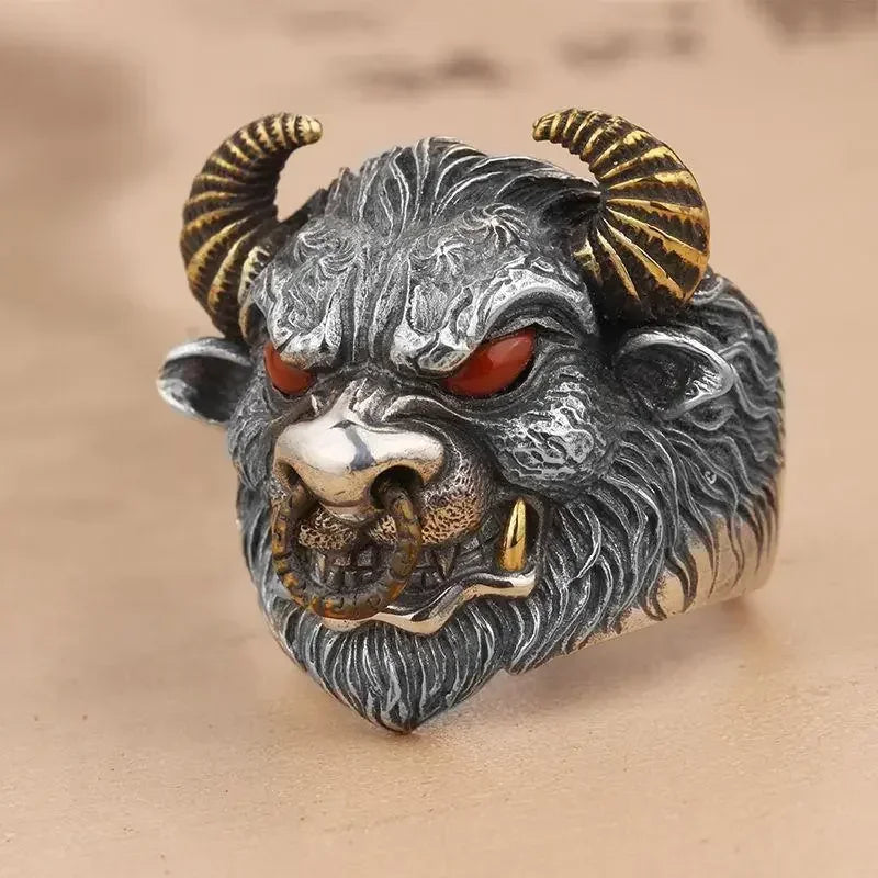 Retro Domineering Ethnic Style Fire-Breathing Dragon Ring Men\\\\\'s Charm Open Ring Punk Motorcycle Rider Jewelry Accessories