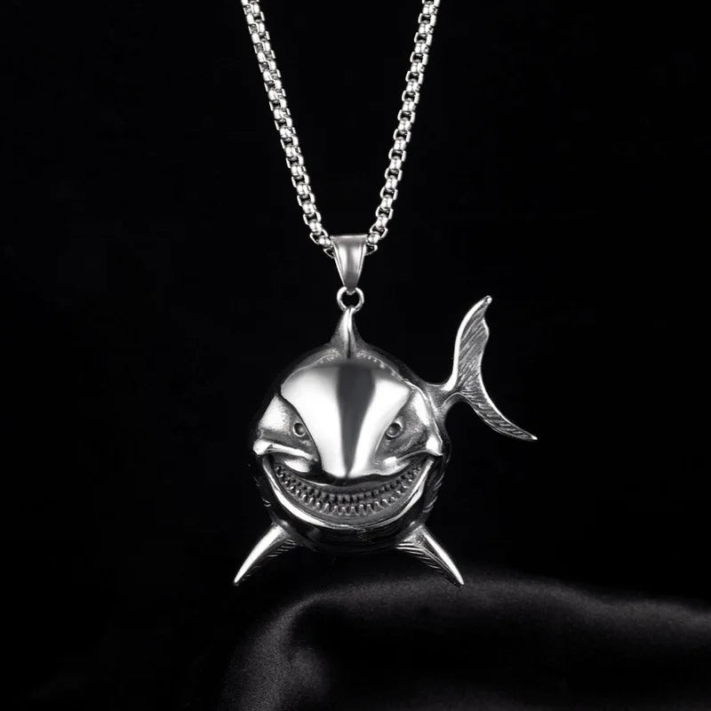 Shark Steel Pendant European American Evil