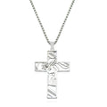Crown of Thorns Jesus Cross Cutout Necklace — Stainless Steel