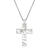 Christ God Cross Jesus Crown of Thorns Chain Necklace Men Stainless Steel Crucifix Necklace Jewelry Colar Masculino