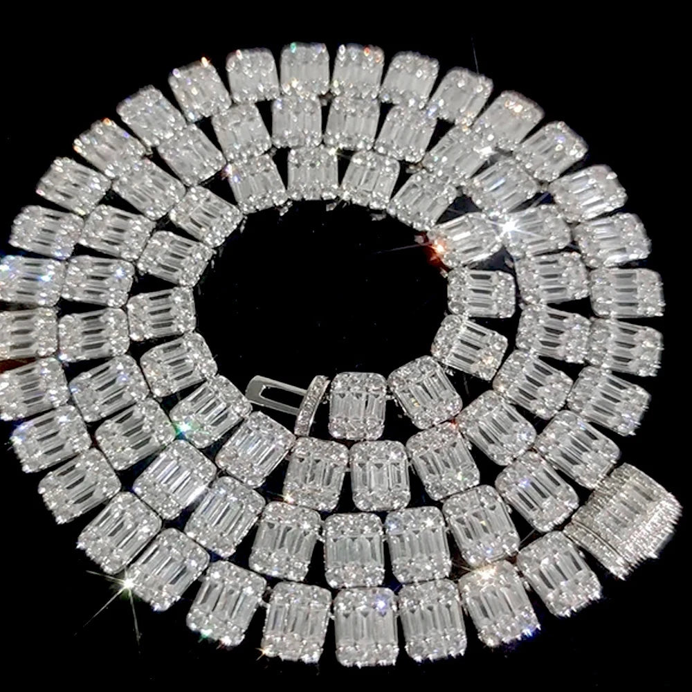 Stainless Steel Tennis Cuban Chain Necklace 8MM