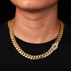 Polished GoldCuban Link Chain Necklace Hip Hop Clasp Design Unisex Chunky Chain Nightclub Party Jewelry Trendy Essential