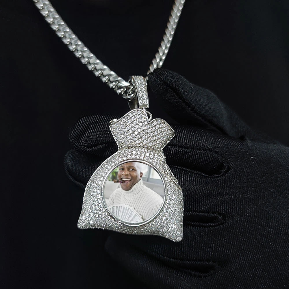 Iced Out Photo Pendant Necklace