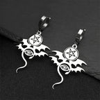Star Bat Silver Earrings Gothic David Evil Eye
