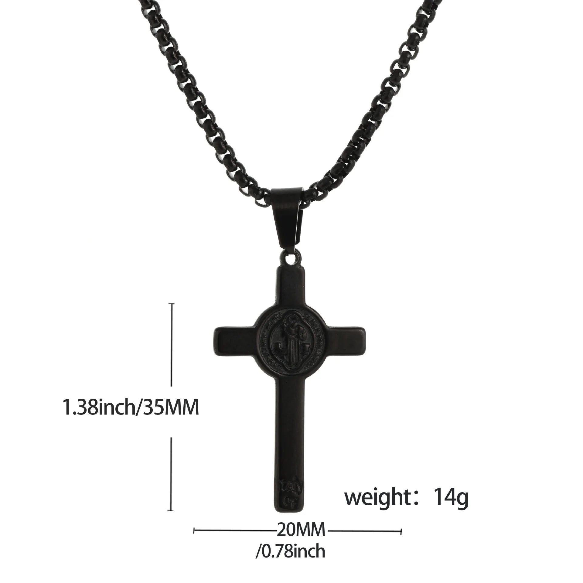 Cross Saint Benedict Steel Pendant Cruz San