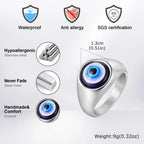 Evil Eye Signet Ring — Stainless Steel