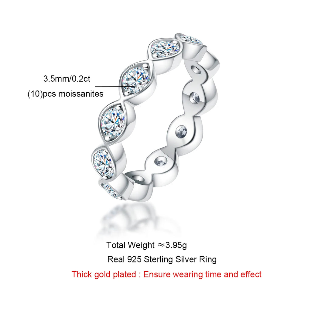 Iced Out Eternity Band Ring — 925 Silver