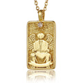 22 Style Classic Tarot Card Pendant Necklace Double Sided Zircon Tarot Necklace Major Arcana Empress Sun Star Sign