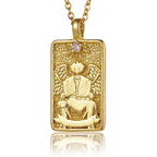 22 Style Classic Tarot Card Pendant Necklace Double Sided Zircon Tarot Necklace Major Arcana Empress Sun Star Sign