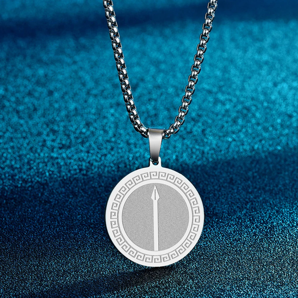 CHENGXUN Hindu Ganesha Coin Pendant Necklace for Men Womens Lord Ganesha Medallion Charm Neck Chain Spirit Totem Jewelry