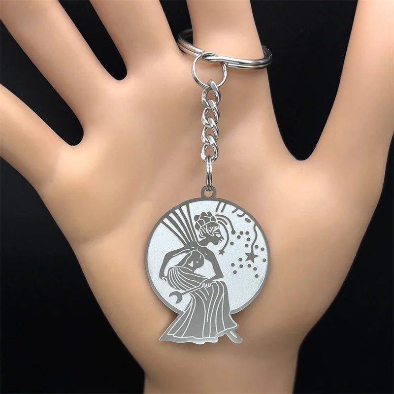 Star Key Silver Pendant Magic Wicca Fairy Moon