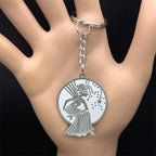 Star Key Silver Pendant Magic Wicca Fairy Moon