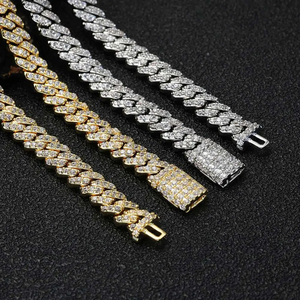 Gold Cuban Bracelet Iced Out 6MM Real Gold
