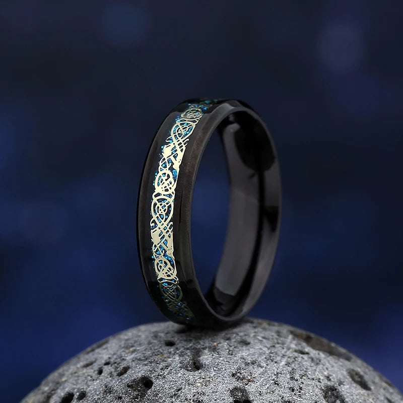 Viking Norse Rune Pattern Ring — Stainless Steel