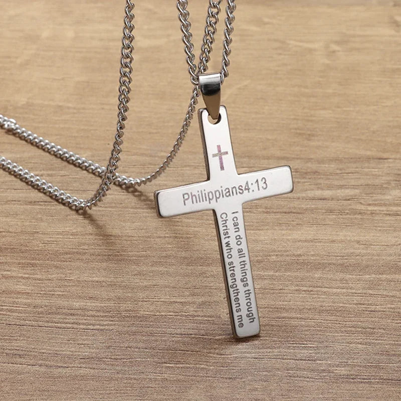 Vintage Christian Ice Crystal Jesus Head Pendant Necklace for Men and Women Cross Catholic Amulet Jewelry