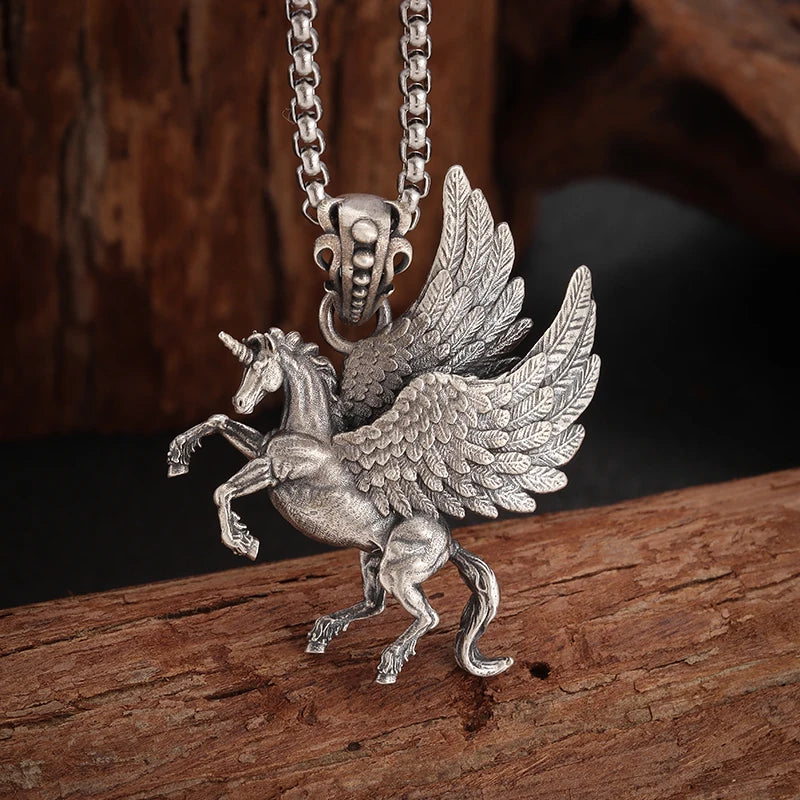 Vintage Punk Mythology Style Metal Sexy Angel Goddess Pendant Necklace for Men Women Classic Mysterious Souvenir Jewelry