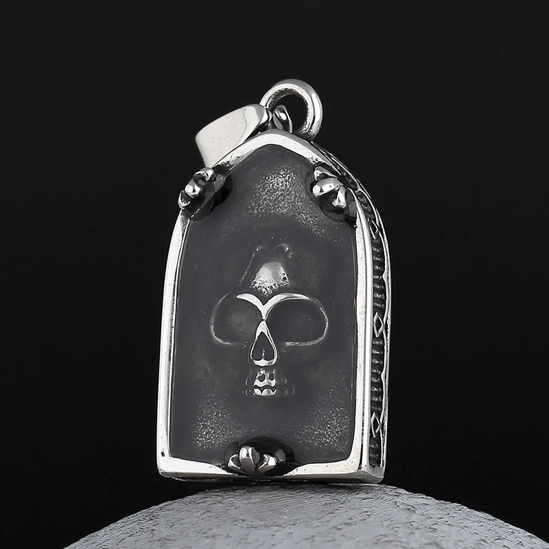 Skull Pattern Pendant Necklace — Stainless Steel