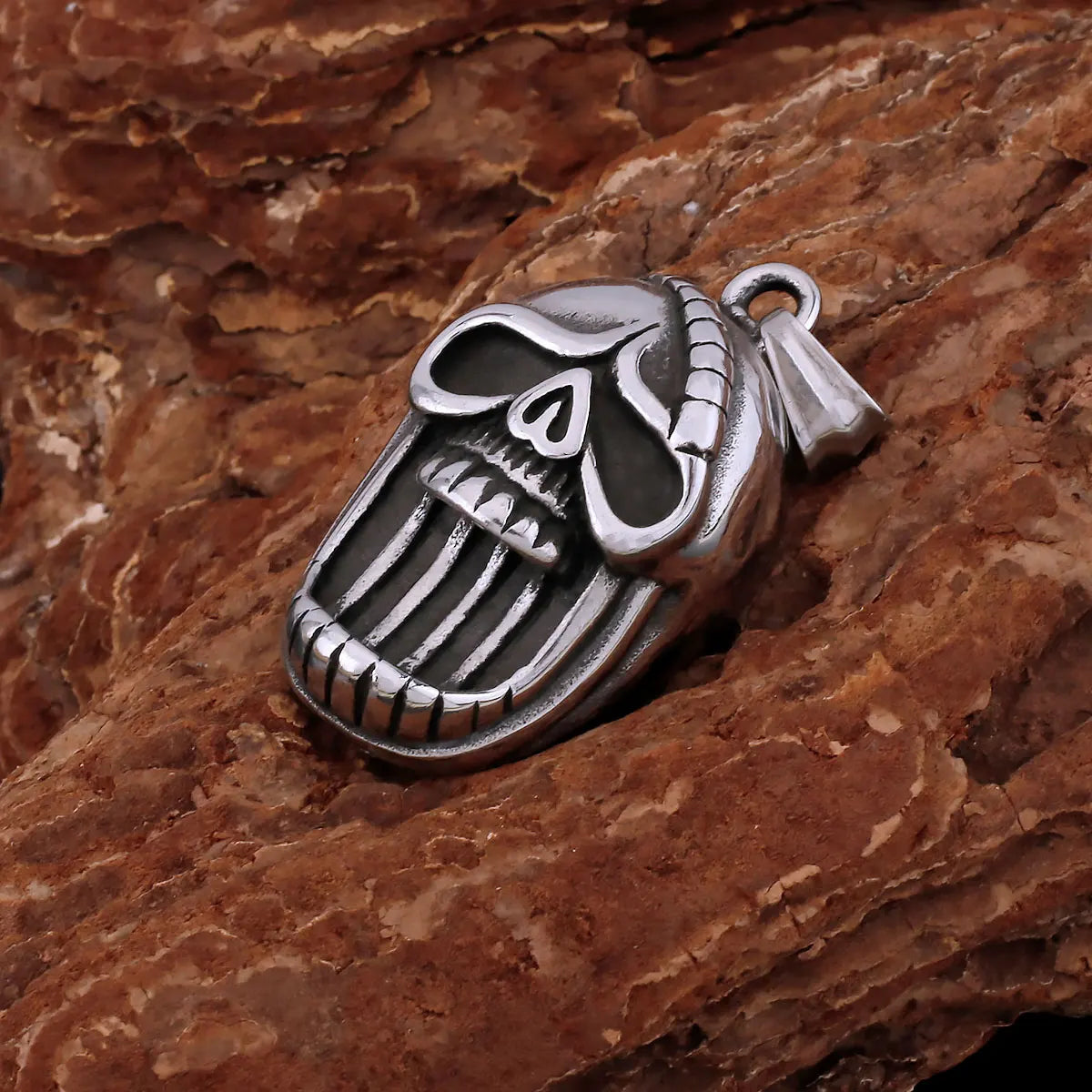 Viking Ghost Skull Pendant Necklace — Stainless