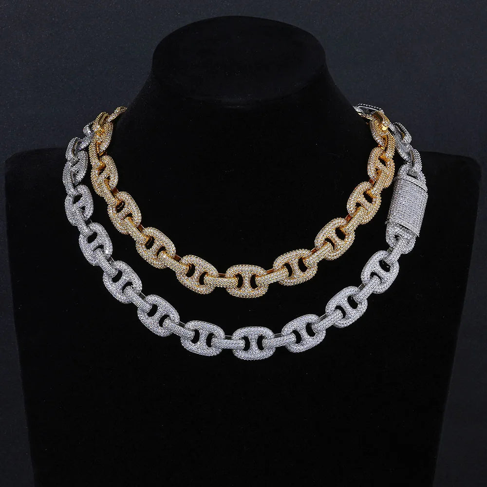Iced Out Cuban Chain Necklace Stainless Steel 16MM