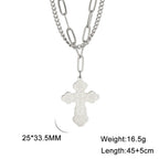 Dawapara Eastern Orthodox Serbian Cross Pendant Necklace Stainless Steel Jewelry Talisman Charm Necklaces