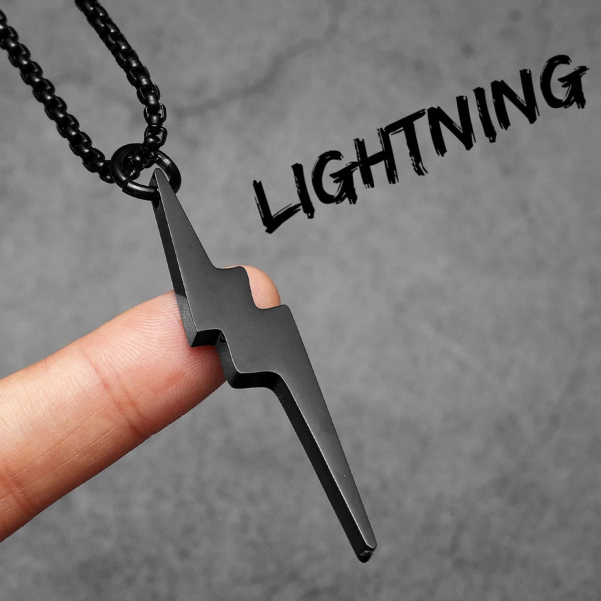 Lightning Minimal Pendant — Stainless Steel