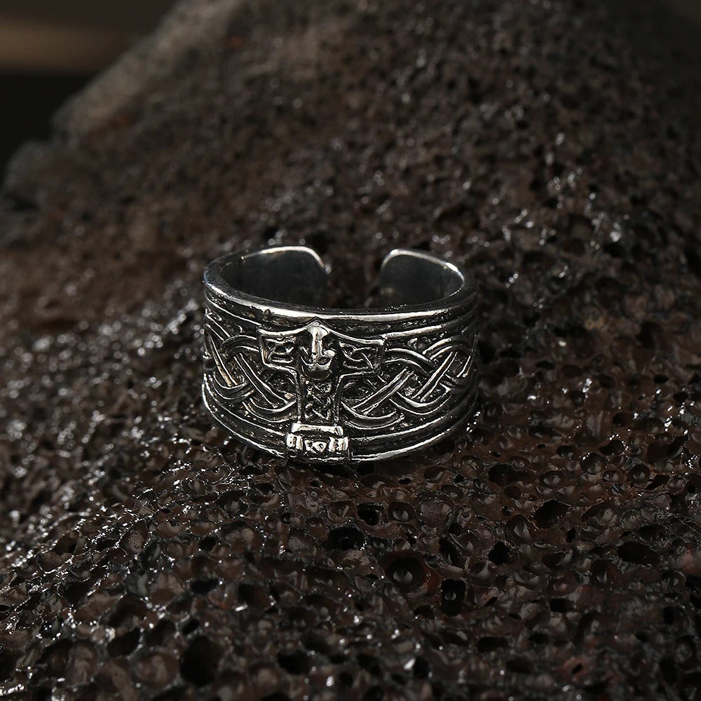 Robot Ghost Skull Open Ring — Stainless Steel