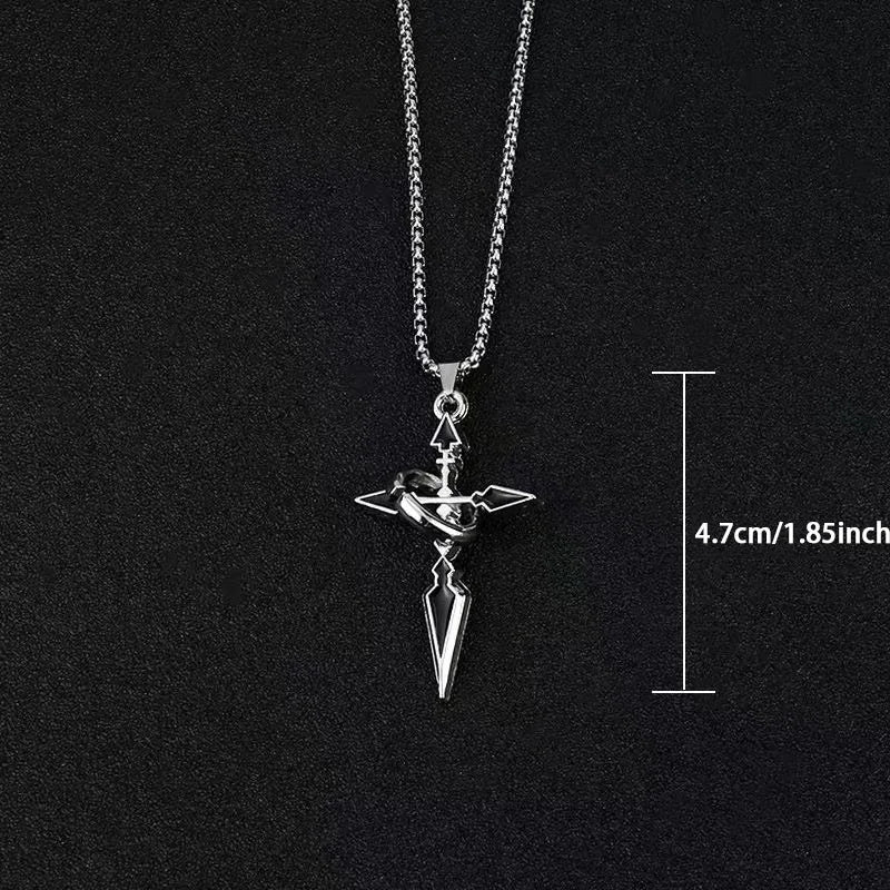 Vintage Punk Cross Pendant Necklace, Versatile Fit for Men