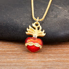 Iced Out Sacred Heart Pendant Necklace