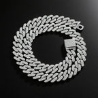 Fashion Hip Hop Square 14MM Cuban Link Necklace Men Gold Color Women Rhinestone Iced Out Cuban Chain Punk Jewelry Necklaces Gift