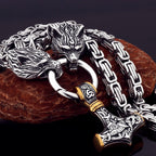 Nordic Celtic Wolf Men's Necklace Pendant Viking Wolf Head Stainless Steel Pendant Scandinavian Rune Amulet Jewelry