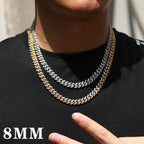 TUHE Hip Hop Iced Out 8MM 14MM 20MM Full Miami Curb Cuban Chain Bling CZ Rapper Necklaces For Men Punk Jewelry High Quality Gift