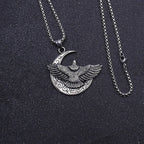 Silver Eagle Pendant Necklace Box Chain Stainless