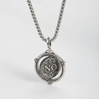 1PC INGX Vintage Ancient Rome Rotatable Round Choice "Yes or No" Necklace for Men Decision Coin Necklace Man Women
