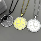 Occult Sigil Two-Tone Pendant Demon Seal Rhinestones