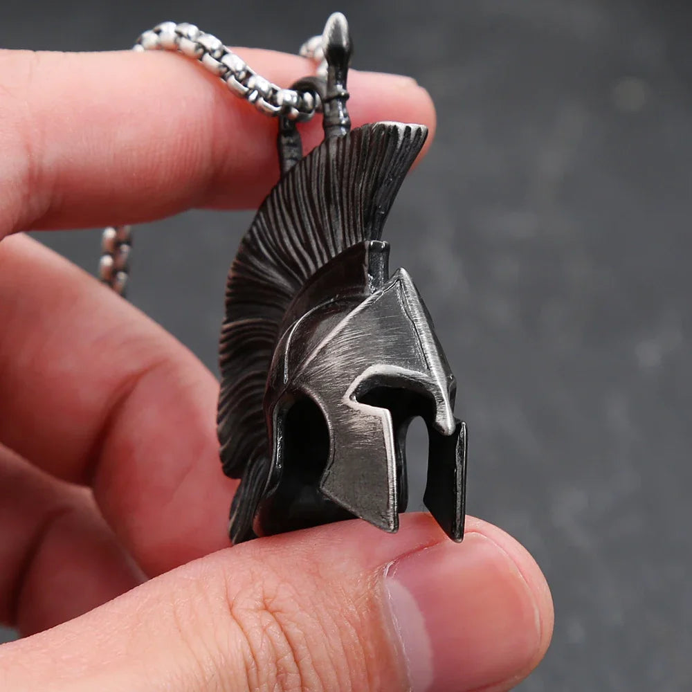 Spartan Warrior Stainless Steel Pendant Necklace