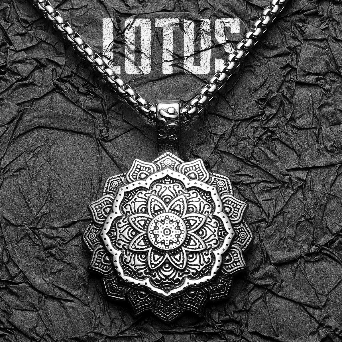 Mandala Flower Pendant — Stainless Steel