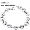 316L Stainless Steel Cuban Chain Bracelet for Men Women Figaro Vintage Metal Viking Kpop Pulseras Emo Cute Luxury