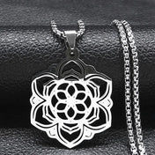 Buddhism Meditation Buddha Yoga Pendant Necklace Stainless Steel Tree of Life Buddhist Chakras Reiki Chain Jewelry Collar