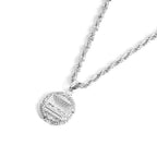 Hip Hop Round Medallion Last Supper Pendant Necklace With 4MM Rope Chain Fashion Necklaces for Men and Women Rock Rapper Jewelry