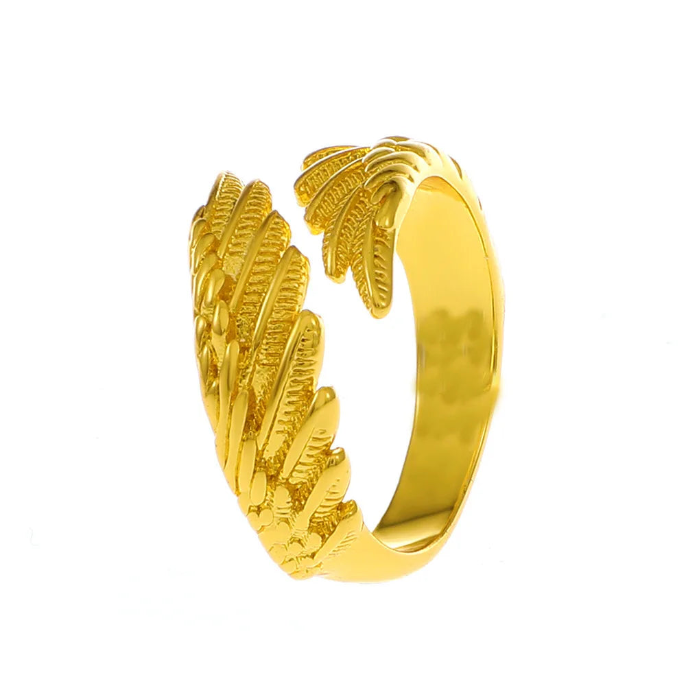 Retro Angel Demon Wings Open Ring for Women Couples Punk Gothic Adjustable Finger Jewelry Accessories Hip Hop Gifts