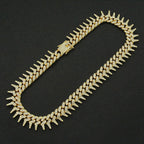 20mm Gothic Thorns Flash Full Rhinestone Miami Cuban Chain Luxury Fashion Men's Necklace For Women Hip Hop Cool