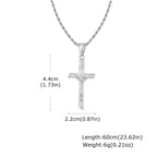 Stainless Steel Catholic Cross Necklace for Men,St. Benedict's Catholic Crucifix Pendant Necklace,Religion Gothic
