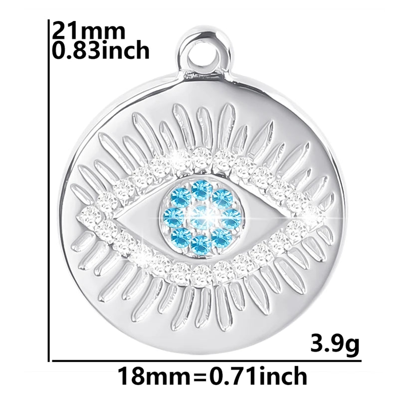 7Pcs No Fade Stainless Steel Wicca Moon Sun Egyptian Ankh Life Cross Pendant DIY Fatima Hand Turkish Evil Eye кулон Jewelry