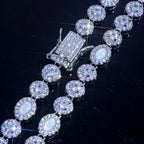 Tennis Chain Necklace Stainless Steel Opal Diamond