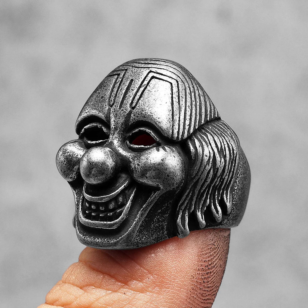Clown Skull Ring Black — Stainless Steel