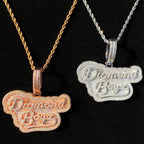 Aokaishen Iced Out Diamond Boyz Necklace Pendant for Men Real Gold Plated Cubic Zirconia Hip Hop Jewelry