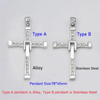 60cm Length Stainless Steel Pendant Necklace Solid 78*45mm Big Size Cross Men Waterproof Neck Jewelry Drop Shipping